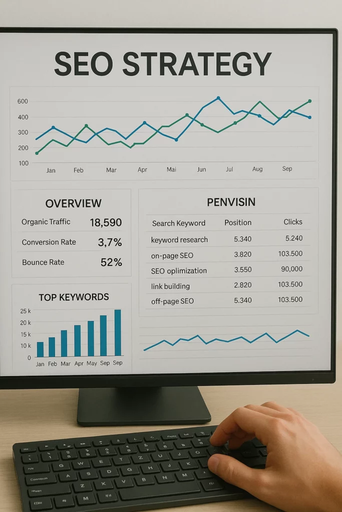 stratégie SEO graphique représentant la stratégie web